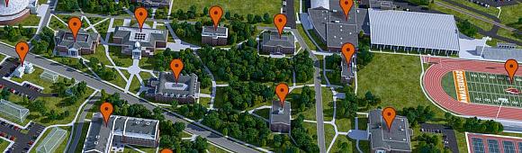 Susquehanna University interactive campus map.